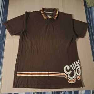 Enyce Dark Brown Polo with Striped Accents